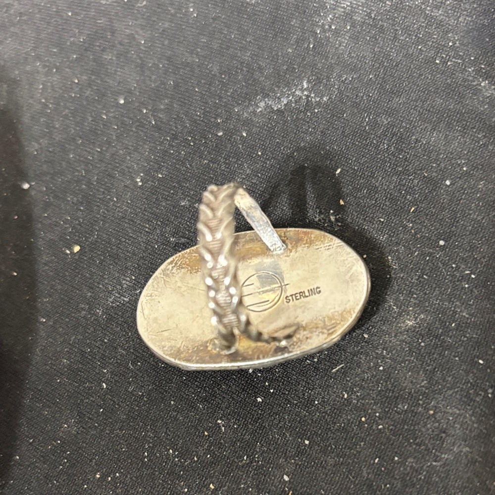 Turquoise Signed Native American Ring - image 7